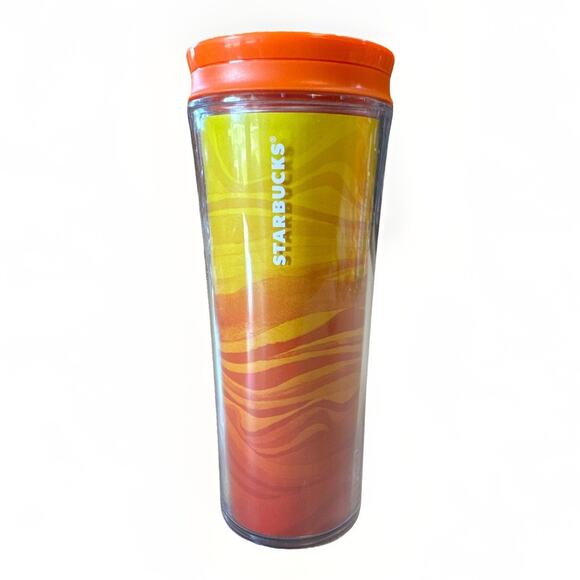 Starbucks 2021 Hawaii Lava Flow Orange Red Acrylic Tumbler Travel 12oz - Picture 2 of 5